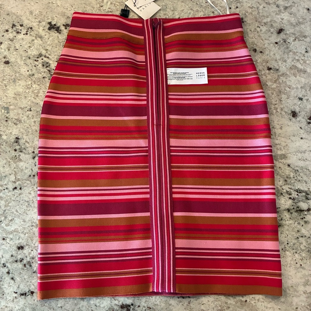 Herve Leger NWT Striped Pencil Skirt - Picture 2 of 9